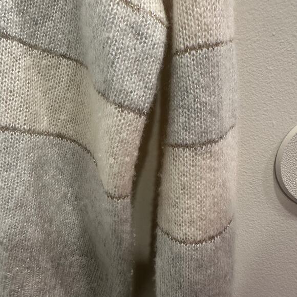 Rails Mist Ivory Glitter Stripe Ellise Sweater Cashmere Silk‎ Blend XS Luxe Cozy - Picture 5 of 9